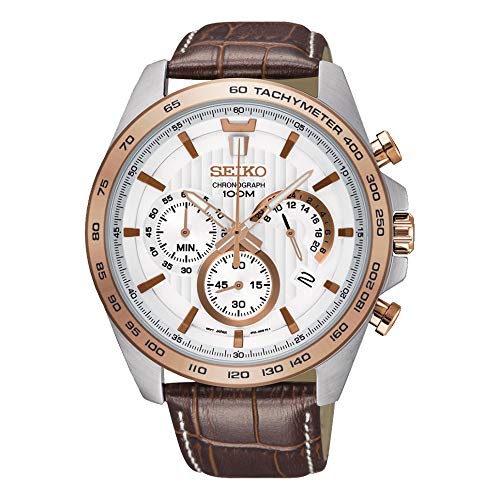 Seiko Chronograph White Dial Mens Watch SSB306P1