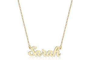 Ursteel Custom Name Necklace Personalized, 14K Gold Plated Personalized Name Necklace Dainty Name Plate Necklace Jewelry Personalized Gifts for Women Teen Girls