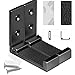 Geekria 2 Pack Headphone Stand Hanger Foldable Wall Mounted Headphones Holder, Durable Aluminum Headset Stand Holder for Universal Gaming Headset,Stand Come with Headband Protective Pad (Black)