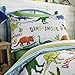 Happy Linen Company HLC Childrens Boys Girls Dinosaur Park Jurassic T-Rex Dino Green Reversible UK Single/US Twin Bedding Duvet Cover Set
