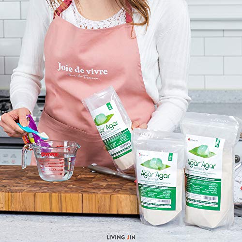 LIVING JIN Agar Agar Powder 4OZ (or 12oz 28oz) Vegetable Gelatin
