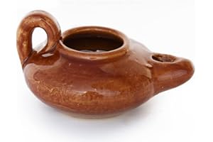 THE JERUSALEM GIFT SHOP SINCE 2004 Herodian - Biblical Replica Ancient Clay Oil LAMP, Glazed Coating symbolize The time of Jesus, Jerusalem Oil lamp Religious Gifts Christian Gift