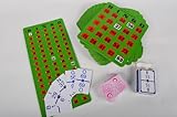 Bingo Kit - Jumbo Easy Read Finger-tip Bingo Cards, Masterboard and Calling Cards (Green)