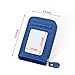 Hibate RFID Blocking Genuine Leather Credit Card Holder Case Mens Travel Wallet - Blue