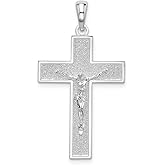 Auriga Fine Jewelry 925 Sterling Silver Textured Latin Crucifix Pendant