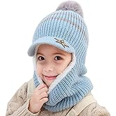 Kids Winter Plus Velvet Thickened face Protection Scarf Skull Caps Cute Beanie Cap Winter Soft Warm Knit Caps