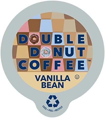 Double Donut Vanilla Bean Flavored Coffee, in Recyclable Single Serve Cups for Keurig K-Cup Brewers, 12 Count