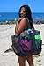 Saltwater Canvas Mesh Whale Bag, Black, Large for families & fun. 9 pocket storage, inner zip pocket, key hook, loves sun, sand & water, vacations & sports. Washable, durable for years of adventures