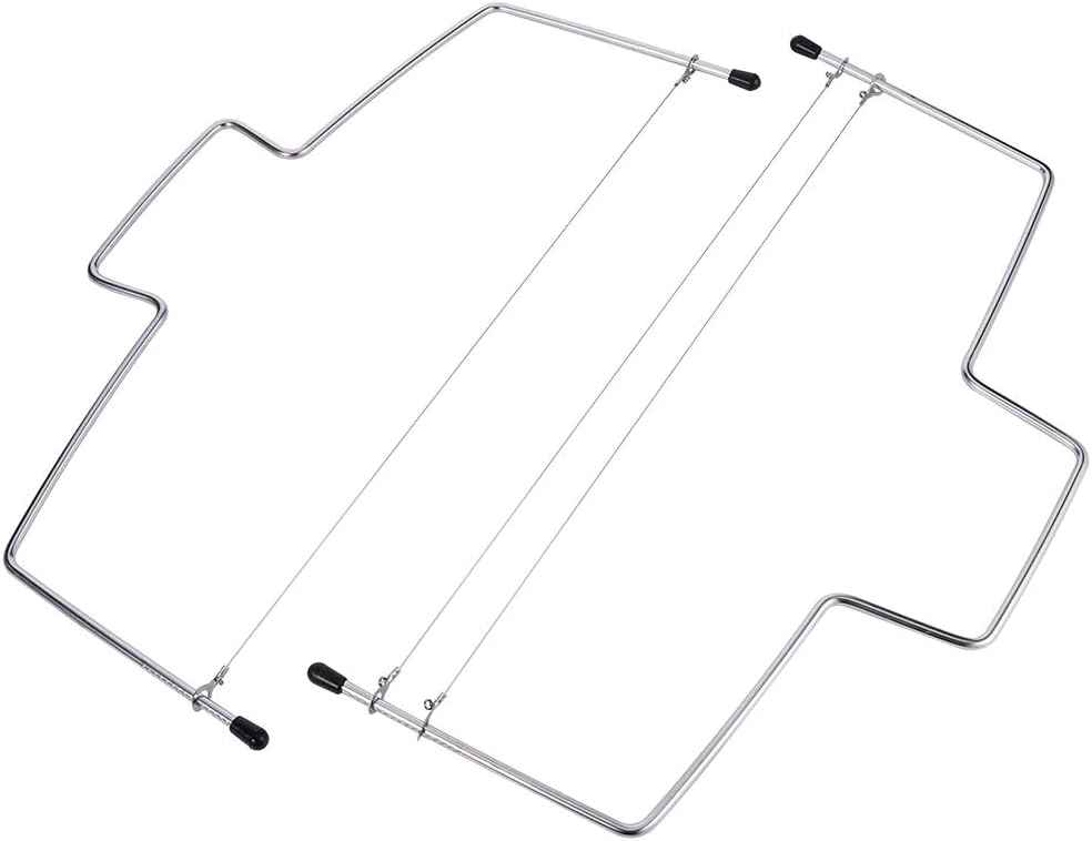 metagio 2 Stück Tortenbodenschneider Edelstahl, höhenverstellbar, Tortenschneider für Kuchen- oder Biskuitböden Die perfekten Torten für jeden Anlass und Feier, 33cm, Silber