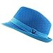 The Hat Depot Light Weight Classic Soft Cool Mesh Crushable Fedora hat (S/M, Turquoise)