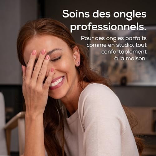 MP 84 Ponceuse pour ongles, lime à ongles électrique avec batterie, 10 embouts, lumière LED, étui de rangement inclus, jusqu'à 4400 tr/min, set d'ongles pour manucure/pédicure