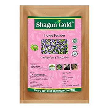 Shagun Gold Pure Organic Indigo Powder For Hair Coloring Black Shade Free Gloves & Brush 3Kg