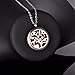 HooAMI Aromatherapy Essential Oil Diffuser Necklace - Stainless Steel Tree of Life Round Locket Pendant