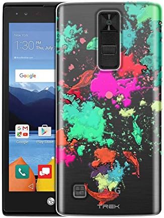 LG K8V Case, Slim Fit Snap On Cover by Trek Abstract Paint with Fish Clear Case