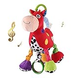 Car Seat Toy with Sweet Music, Cozime Stroller Baby Activity Bed Hanging Toys (Horse)