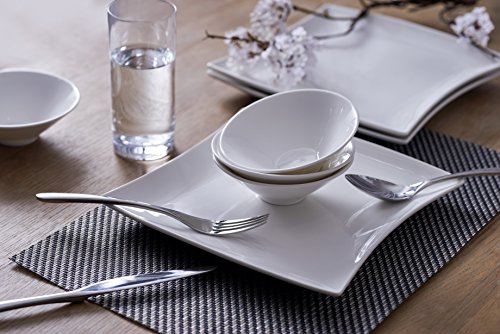 The Kyoto Collection by Ensemble - Designer Curated Place Setting for 4 (Dinnerware, Glassware, Flatware and Placemats)