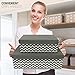 Sorbus Storage Organizer Basket Set with Lids, Chevron Fabric Baskets for Household Essentials, Foldable & Portable for Nursery, Closet, and More