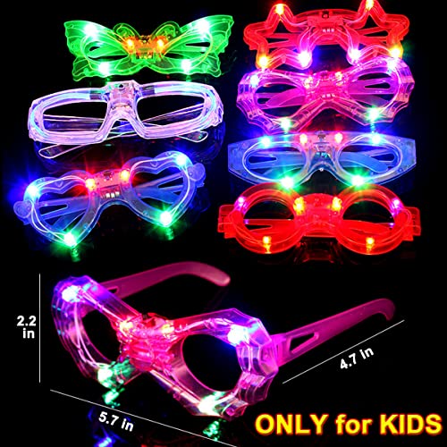 24 Packs LED Glasses for kids Glow in the dark Party Supplies Favor,6
