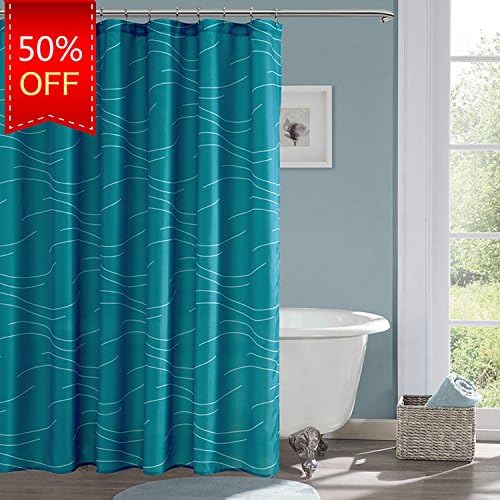 KindoBest Blue-Green Shower Curtains for Bathroom Waterproof/Easy Care Polyester Fabric Stall Curtain Extra Long Size (71×79 Inch)
