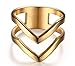 VNOX Fashion 18K Gold Plated Stainless Steel Double Chevron Ring for Women,