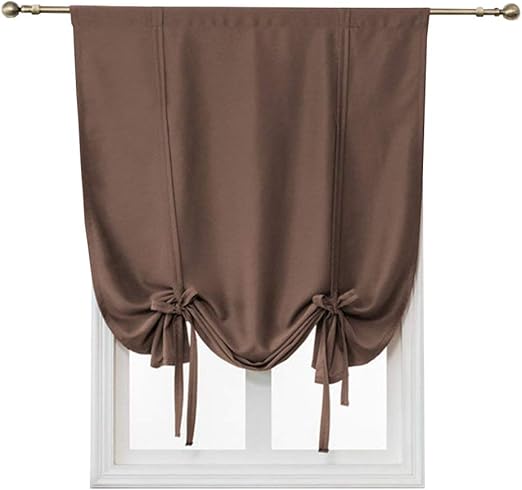 Amazon Com Homeyho Thermal Tie Up Curtains For Kitchen Small