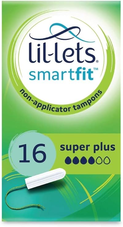 Lil-Lets Non-Applicator Super Plus Tampons 16 Count SmartFit Plant-Based