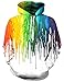 Hgvoetty Unisex 3D Space Print Sports Casual Hooded Pullover Sweater Clothing