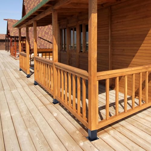 ORIGLE 4×4 Post Base 4Pack, Inner Size 3.6"x3.6" Post Brackets, Heavy Duty Powder-Coated Post Anchor Matte Black Wood Post Brackets for Pavilion Deck Railing
