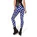 Ensasa Women's Fashion Digital Print Blue Stars Spandex Strenchy Leggings, Blue Large