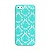 LANDFOX iPhone 6 Case, Carved Damask Vintage Pattern Matte Hard Case Cover for iPhone 6 4.7 Inch Blue