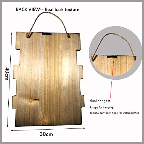 Evursua Rustic Wood Wall Signs Home Decor Wall Art Plaques Hanging Decorative Farmhouse Door Sign 12 x16,Family Rules or Sayings (Brown)