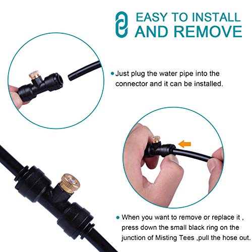 26.2FT Outdoor Mist Cooling System Fan Misting Kit Irrigation Animal