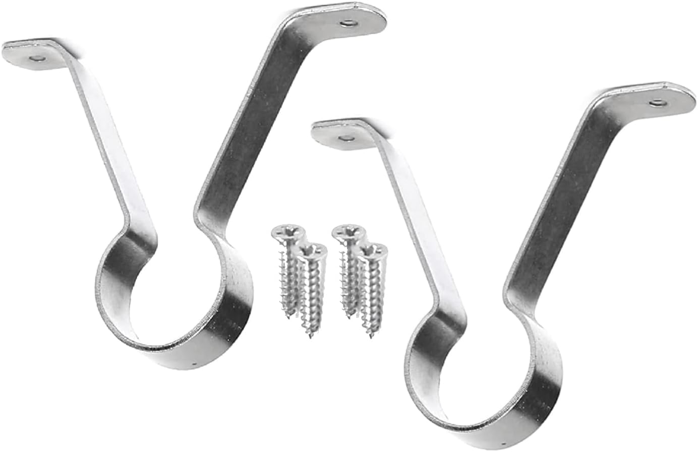 SISI UK Pack of 2 Hanging Rod Wardrobe Rail Bracket Supports Large Chrome Hanging Rods Support Brackets Hanging Rod Centre Fix Brackets for Wardrobe Rods Fits for 19mm Rail. — image 1