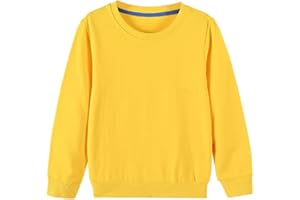 IESSRA Boys Girls Crewneck Sweatshirts Toddler Baby Sweatshirt Solid Cotton Soft Long Sleeve Active Pullover Tshirts