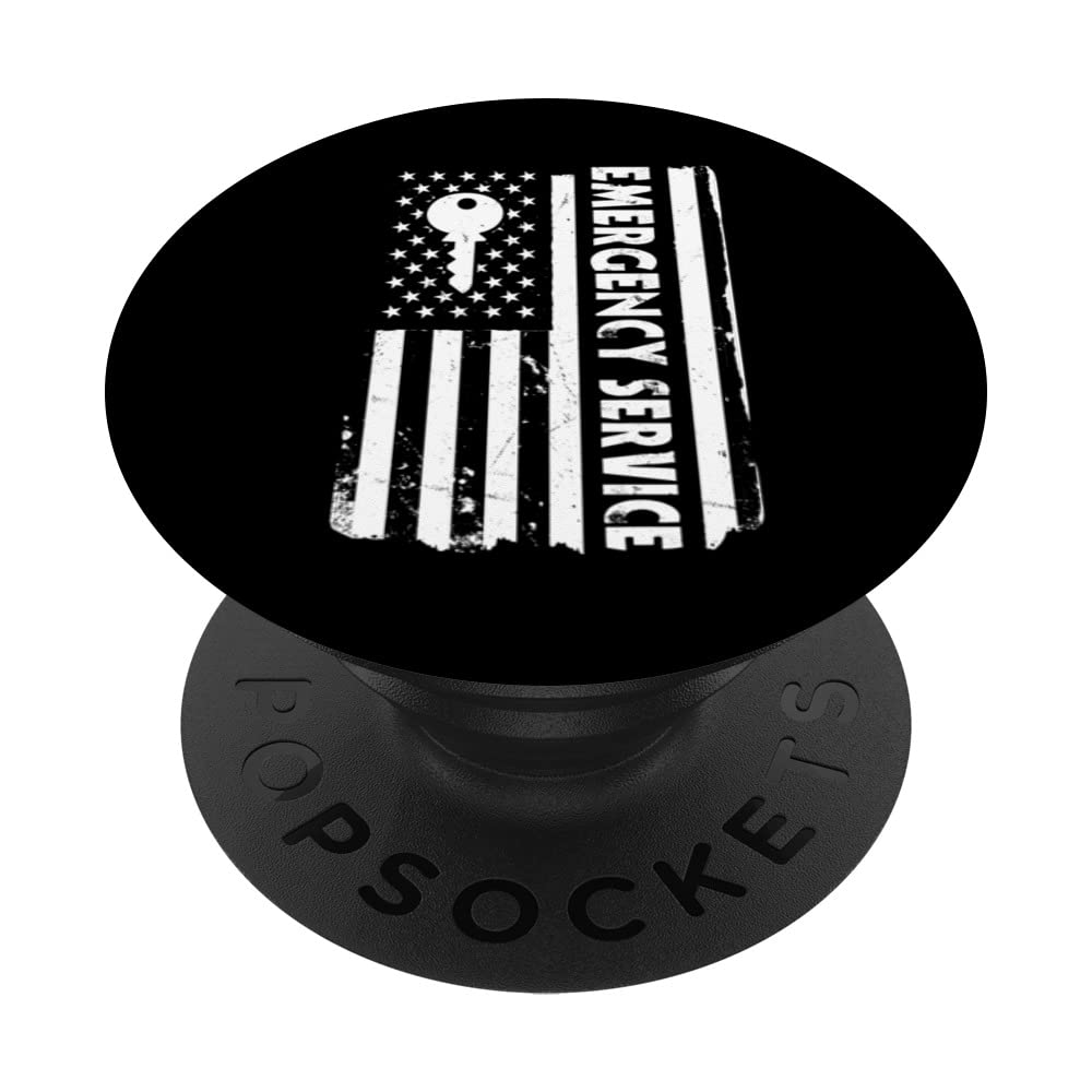 American Locksmith Emergency Service USA Flag PopSockets Swappable PopGrip