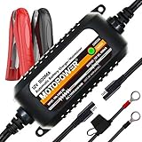 MOTOPOWER MP00205C 12V 800mA Automatic Battery Charger Maintainer - Charge, Maintain and Optimize Batteries [ Junior Plus ]