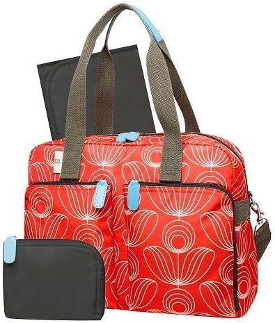 Orla Kiely Diaper Bag Tote - Red/White Stem Flower Print by orla