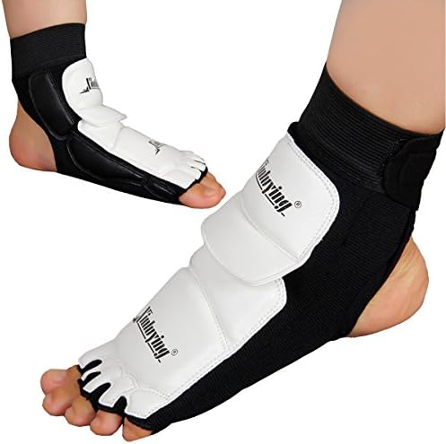 Xinluying Women Men Taekwondo Foot Protector Gear Martial Arts Fight Boxing Punch Bag Sparring Training MMA UFC Thi Leather S-XXXL