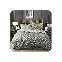 Geometric King Comforter Bedding Set Bed Linen Set Grey Black Duvet Cover Sets Queen Bedding Sets with Pillowcase,Gray,135x200 cm