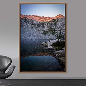 signwin Framed Canvas Wall Art Mountain Lake View...