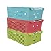 Ggbin Plastic Storage Basket with Handles, Set of 3, 12