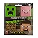 Minecraft 4-Pack Pin Set (Creeper, Pig, Dirt Block, Steve)
