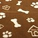 bogo Brands 30x21 Inch Dog/Cat Fleece Blanket - Bone and Paw Print Assorted Color Pet Blankets (Brown)