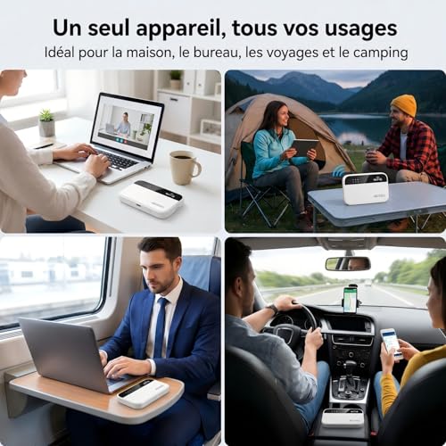 Portable 5G WiFi 6 Router with SIM Slot Unlocked - 5G Modem SIM Card - 3000mAh Battery, Wi-Fi Sharing 28 Devices, WPA3 Security, Nano SIM All Operators - Mini Box Internet Nomad
