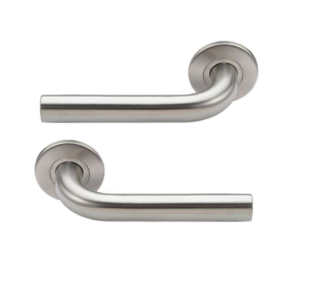 Bricard Tempo 668450 Stainless Steel Door Handles on Rose Pop Design, stainlesssteel