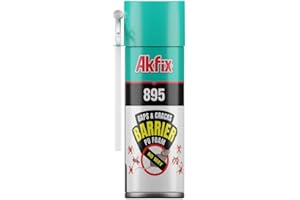 Akfix 895 PestBlocker Insulation Spray Foam (1x12 Oz.) - Gap Filler, Gaps & Cracks Barrier, Hole Blocker, Polyurethane Expanding Foam Spray for Barrier, Gaps Cracks Filler | 12 Oz. 1 Pack