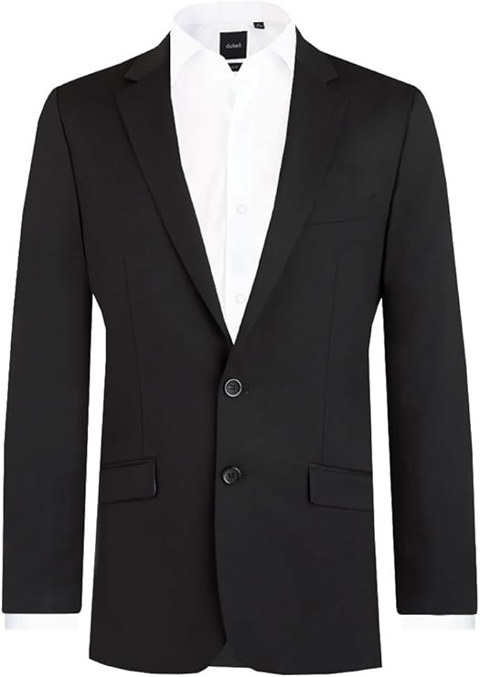 Dobell Mens Black Suit Jacket Slim Fit Notch Lapel Amazon.co.uk Clothing