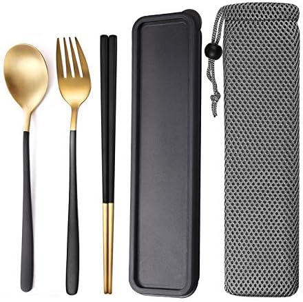 Best Quality - Dinnerware Sets - JueQi Camping Tableware Set Cutlery Stainless Steel 304 Utensils Kitchen Dinnerware include Knife Fork TeaSpoons - by ABYSTEPS - 1 PCs