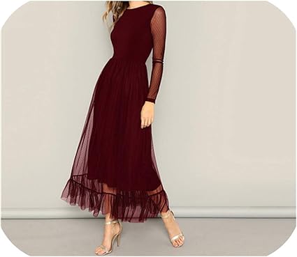 long sleeve overlay dress