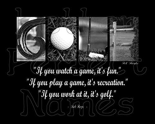 000 Alphabet Art - GOLF - Inspirational / Motivational Wall Art 8X10 Photograph Matted and Framed with Alphabet Photography & Letter Art Photography.